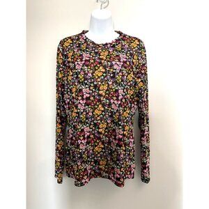 INC International Concepts sheer Floral Long Sleeve Top L